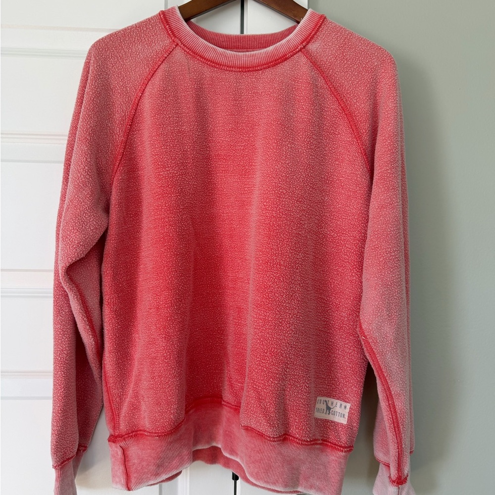 Southern Fried Cotton Pink Red Crewneck Sweatshirt Small